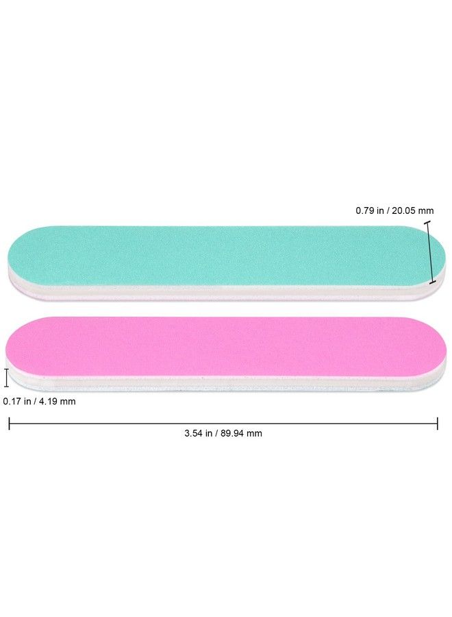 Pana 25Pcs Pana Mini Doublesided Emery Nail File For Manicure Pedicure Natural And Acrylic Nails Pinkteal (Grit 180240) - Image 4