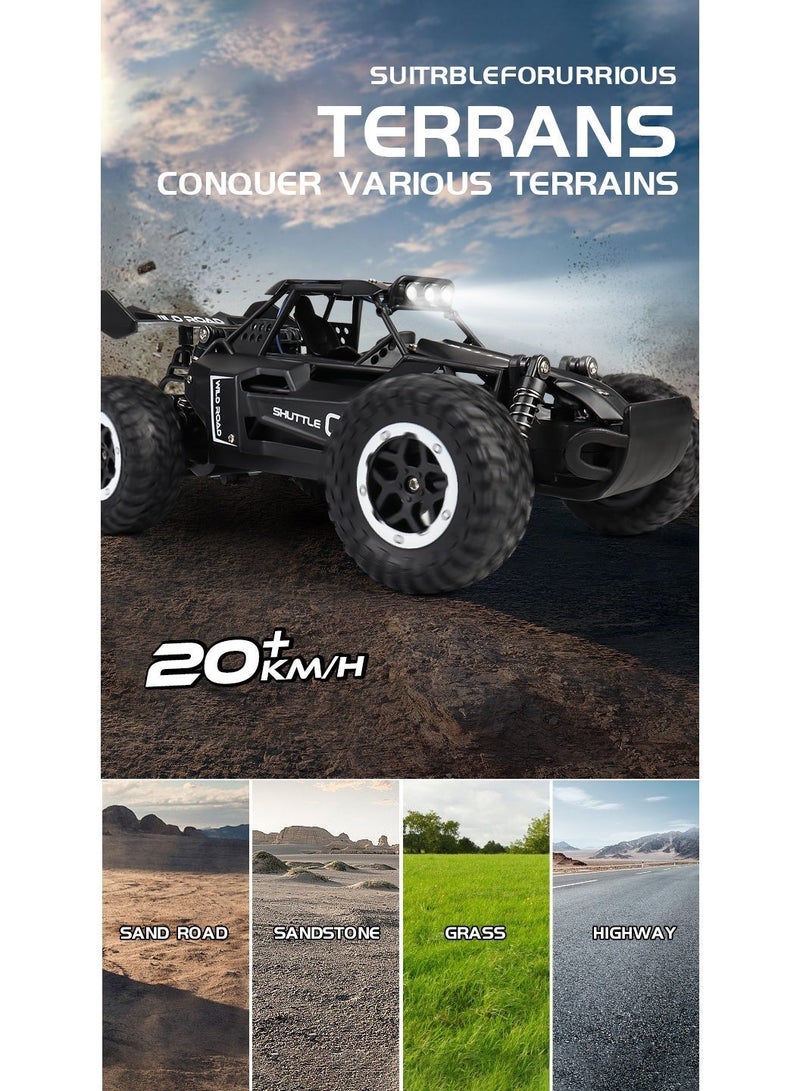 High-Speed Off-Road 2.4G Remote Control Car Toy | 1:16 Alloy Body &Large Rubber Drift Tire, LED Headlights, Anti-Collision Design, Rechargeable | Perfect Speed Racing Gift for 3+ Kids - Image 2