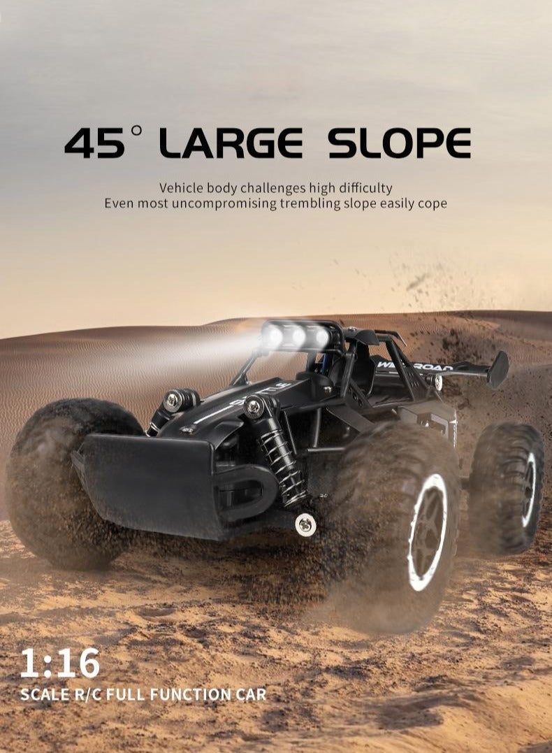 High-Speed Off-Road 2.4G Remote Control Car Toy | 1:16 Alloy Body &Large Rubber Drift Tire, LED Headlights, Anti-Collision Design, Rechargeable | Perfect Speed Racing Gift for 3+ Kids - Image 5