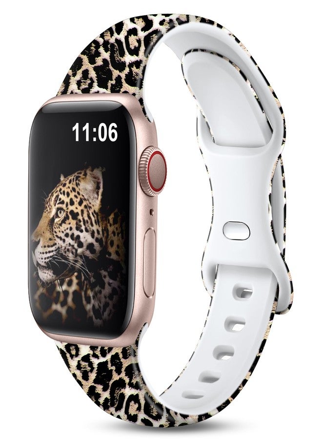 Lerobo Cheetah Band Compatible for Apple Watch Bands 40mm 38mm 41mm 42mm for iWatch Bands SE SE2 SE3 Series 11 10 9 8 7 6 5 4 3 2 1 Leopard Band for Women Men,Silicone Fadeless Pattern Printed Bands - Image 1