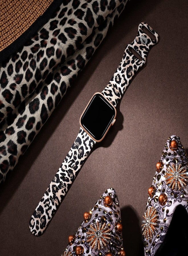 Lerobo Cheetah Band Compatible for Apple Watch Bands 40mm 38mm 41mm 42mm for iWatch Bands SE SE2 SE3 Series 11 10 9 8 7 6 5 4 3 2 1 Leopard Band for Women Men,Silicone Fadeless Pattern Printed Bands - Image 2