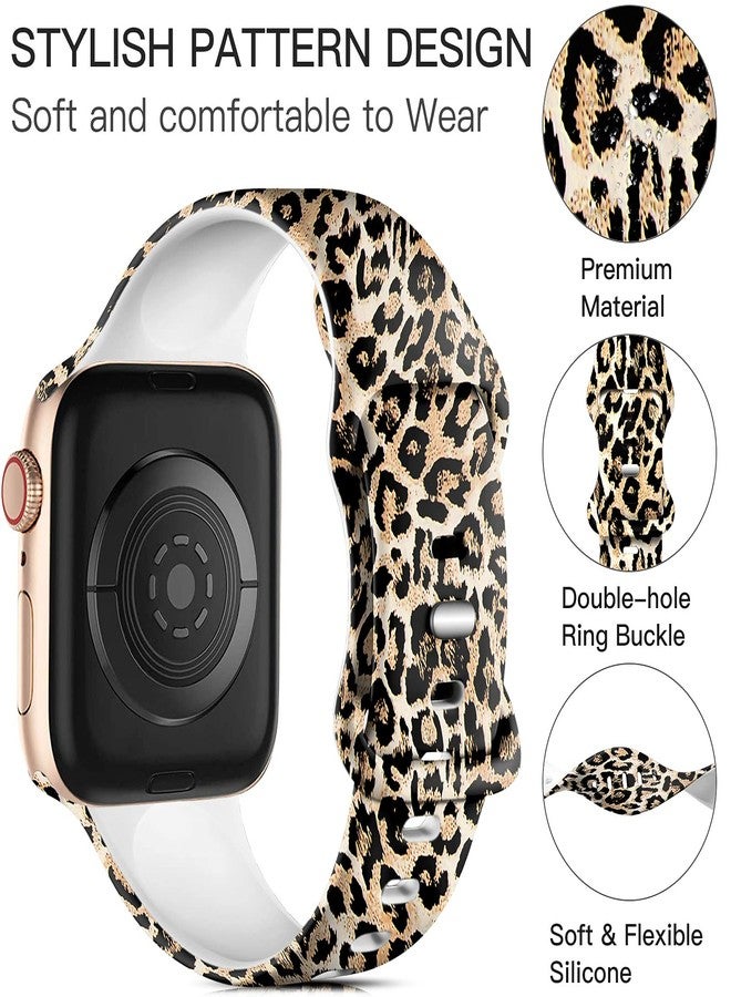 Lerobo Cheetah Band Compatible for Apple Watch Bands 40mm 38mm 41mm 42mm for iWatch Bands SE SE2 SE3 Series 11 10 9 8 7 6 5 4 3 2 1 Leopard Band for Women Men,Silicone Fadeless Pattern Printed Bands - Image 3