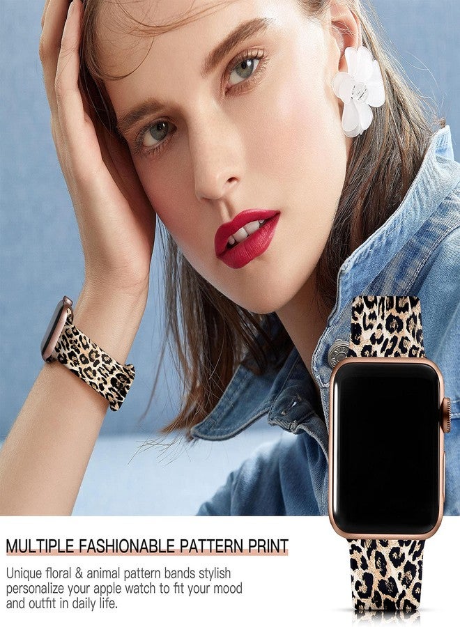Lerobo Cheetah Band Compatible for Apple Watch Bands 40mm 38mm 41mm 42mm for iWatch Bands SE SE2 SE3 Series 11 10 9 8 7 6 5 4 3 2 1 Leopard Band for Women Men,Silicone Fadeless Pattern Printed Bands - Image 4