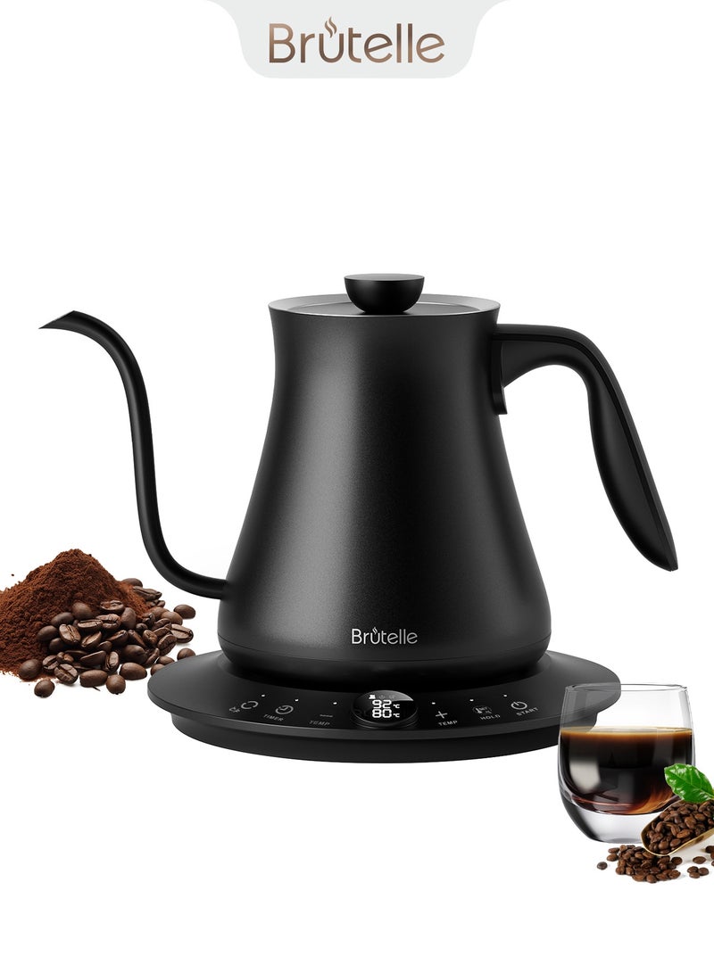 Brutelle Electric Kettle V60 Coffee Kettle Gooseneck Kettle 800ML 1200W Fast Heating 304 Stainless Steel Ideal for Home Cafe and Coffee Corner - Image 1