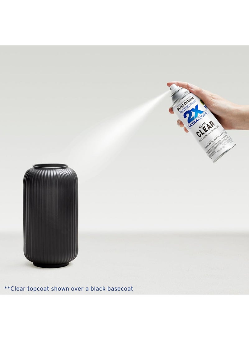 RUST-OLEUM Painter’s Touch 2X Ultra Cover Matte Clear Spray Paint – 12 oz(340g)| Clear Protective Top Coat for Wood, Metal, Plastic & More | Fast Drying, Non-Yellowing, UV Resistant, Indoor/Outdoor Use-334022 - Image 2
