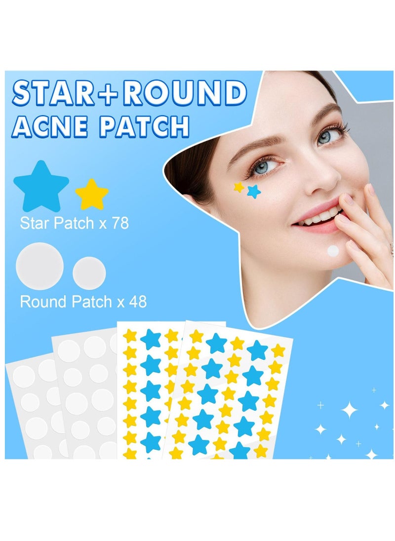 Elaimei 126 Pieces Star & Round Acne Patch Set Easy to Use Quick Healing Pain and Scar Free Patches for Face Promotes Wound Healing Natural Formula Star Face Acne Patches for Women  - Image 3