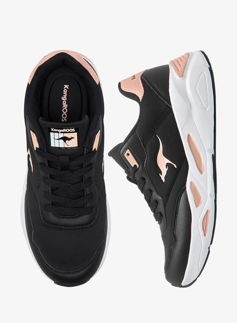 kangaROOS BLACK Women's Colourblock Sports Shoes with Lace-Up Closure for Women | Best Price UAE