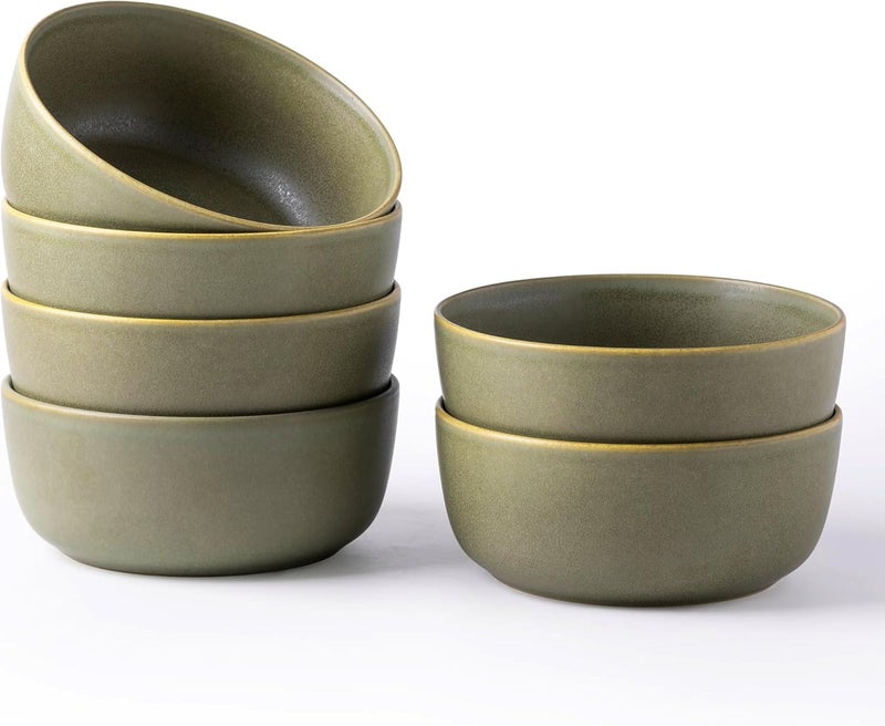 AmorArc Stoneware Cereal Bowls Set of 6, 26oz Ceramic Soup Bowls Set for Cereal Soup Snacks, Modern Kitchen bowls for Meal, Dishwasher &Microwave Safe - Image 1