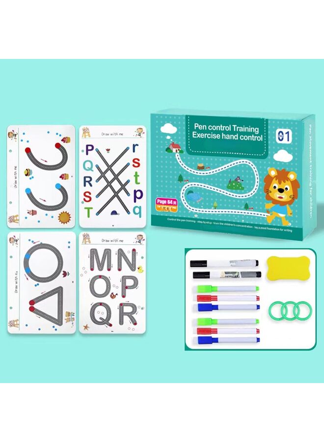 Beauenty Preschool Learning Activities, Toddler Letter Tracing Books Ages 2 3 4 5, Educational Fine Motor Skill Pre-K Workbook Learning Toy to Write for Kids(Green) - Image 1