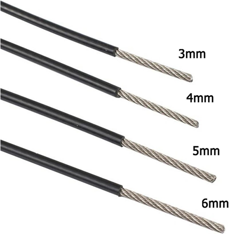 1/1.2/1.5/2/3/4/5/6mm Black PVC Coated Steel Wire 304 Stainless Steel Stranded Wire Rope Soft Cable Steel Clothesline(20M,1.2mm) - Image 4
