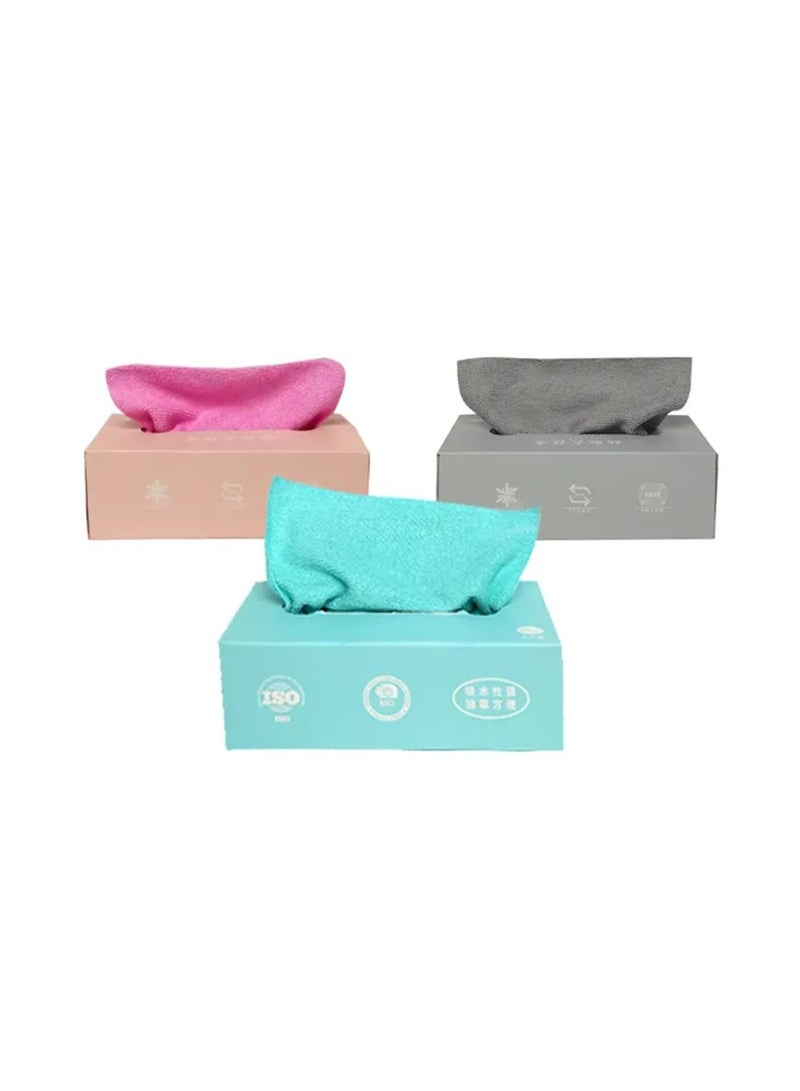 Tradeo 20 Sheets Disposable Cleaning Cloths Cleaning Towels Microfiber Towel,Reusable Dish Cloths with Dispenser Box,Lazy Rags Car Wipes,Multi-Purpose Cleaning Cloths for Home Kitchen Hospital-Green - Image 1