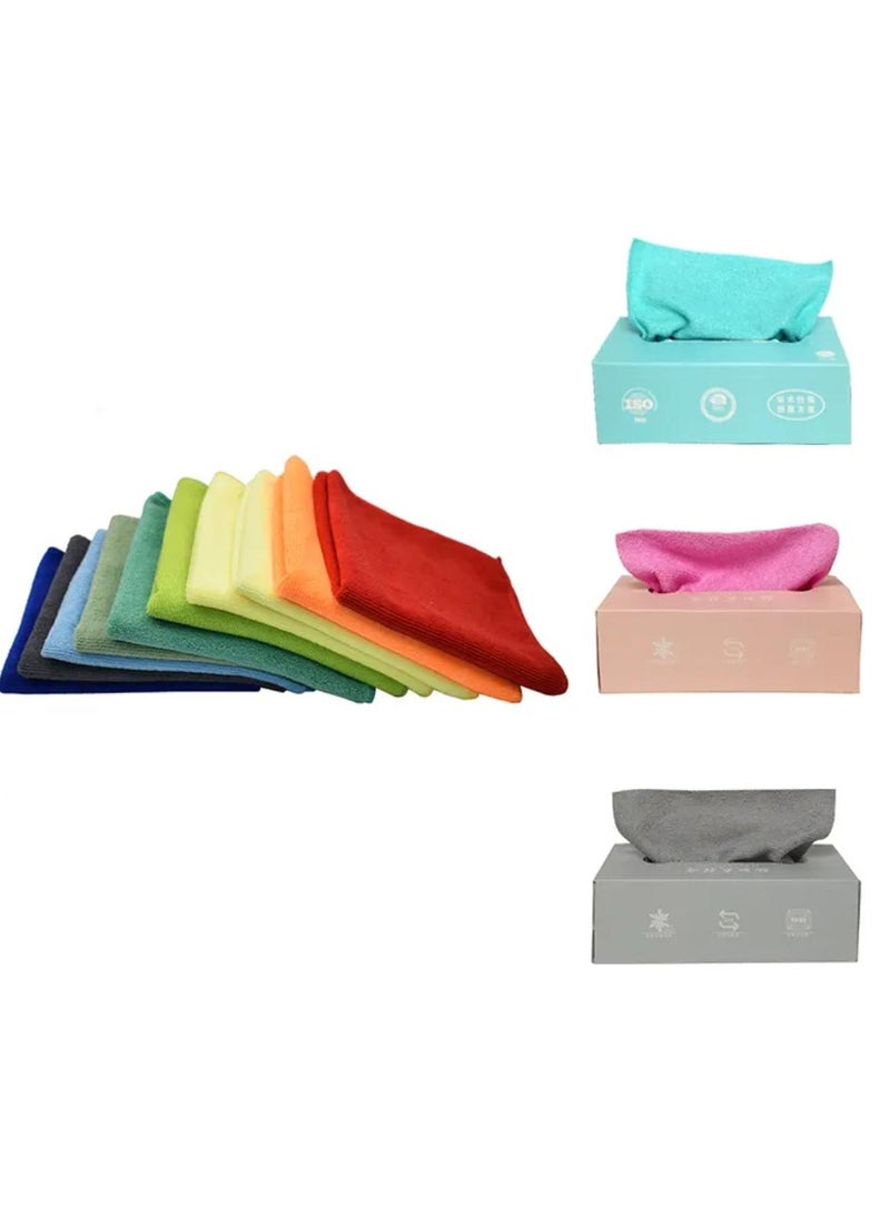 Tradeo 20 Sheets Disposable Cleaning Cloths Cleaning Towels Microfiber Towel,Reusable Dish Cloths with Dispenser Box,Lazy Rags Car Wipes,Multi-Purpose Cleaning Cloths for Home Kitchen Hospital-Green - Image 4