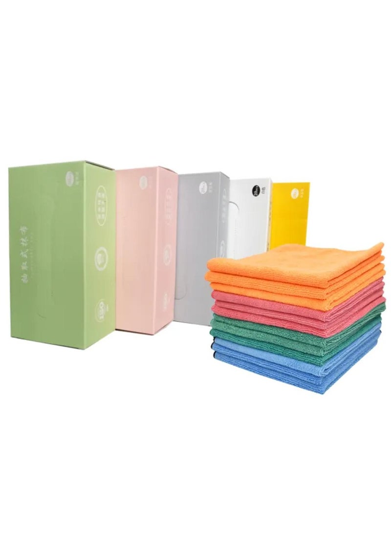 Tradeo 20 Sheets Disposable Cleaning Cloths Cleaning Towels Microfiber Towel,Reusable Dish Cloths with Dispenser Box,Lazy Rags Car Wipes,Multi-Purpose Cleaning Cloths for Home Kitchen Hospital-Green - Image 5