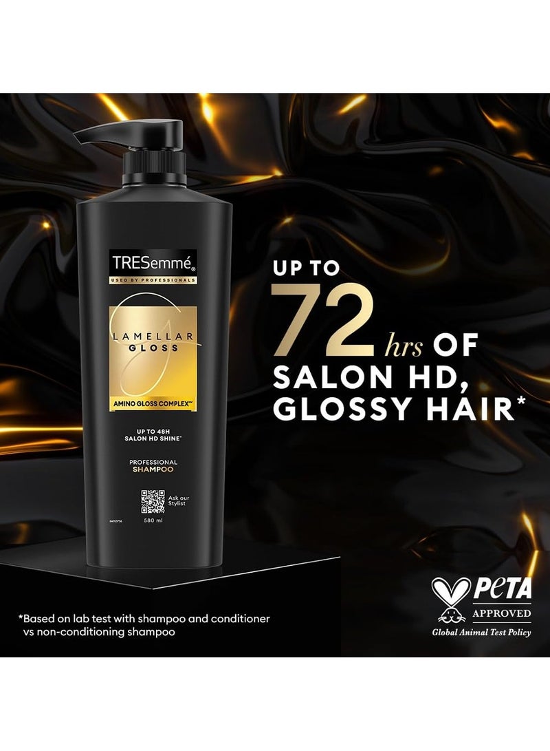 TRESemmé Lamellar Gloss Shampoo 580ml With Amino Gloss Complex | Salon-Like Glossy Hair| Shiny and Smooth Hair - Image 4