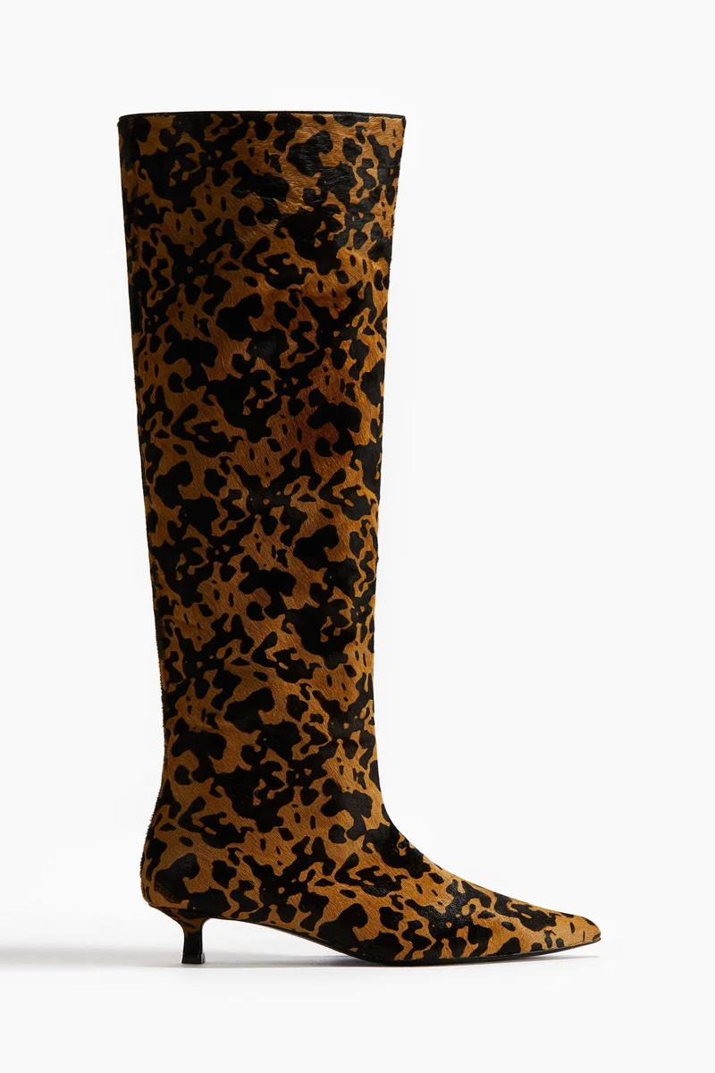 H&M Kitten-heeled leather boots