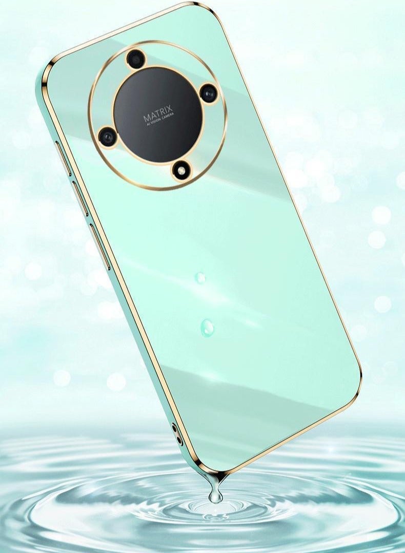 كولور فانس جراب هاتف محمول لهاتف Honor X9b 5G، غطاء واقٍ مطلي بالكهرباء باللونين الذهبي والأخضر - Image 2