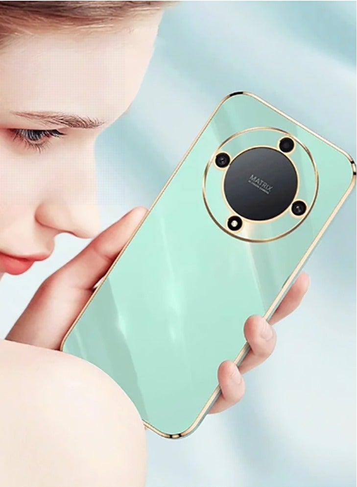 كولور فانس جراب هاتف محمول لهاتف Honor X9b 5G، غطاء واقٍ مطلي بالكهرباء باللونين الذهبي والأخضر - Image 3