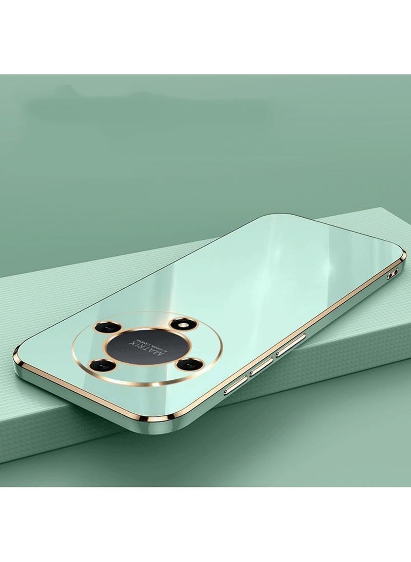 كولور فانس جراب هاتف محمول لهاتف Honor X9b 5G، غطاء واقٍ مطلي بالكهرباء باللونين الذهبي والأخضر - Image 4