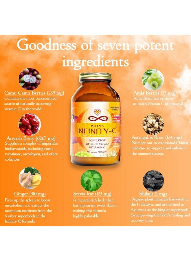 Infinity Greens Infinityc Organic Vitamin C Powder ; Bioavailable Vit C From Acerola Camu Camu & Amla ; Whole Food Vitamin C 1000Mg ; + Immune Support Superfoods Shilajit Astragalus Root & Ginger (30 Servings)  - Image 5