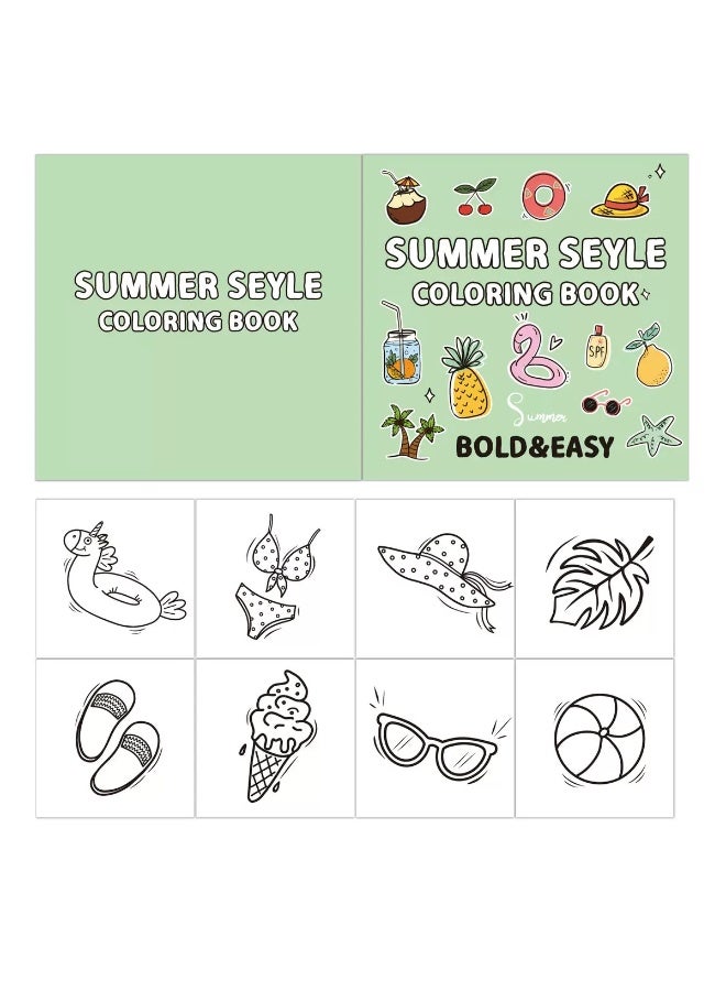 SUMMER SEYLE COLORING Book BOLD&EASY  40 Sheets  Doodle Coloring Book - Image 3