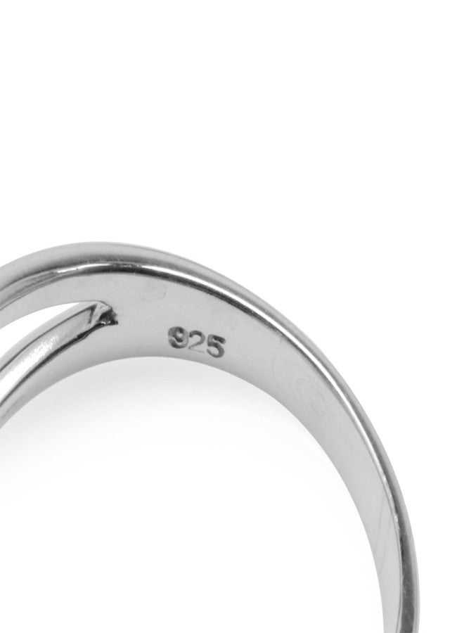 Silvershake Abalone Paua Shell White Gold Plated 925 Sterling Silver Solitaire Ring Size 9 - Image 5