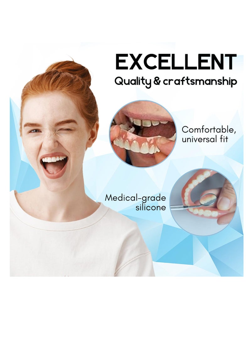 SOLARAE Silicone Reline Denture Set, Professional Denture Silicone Reline Kit, Silicone Reline Denture Set - Unisex, Denture Reline Kit is Suitable for securing Upper and Lower dentures (2 Set) - Image 2