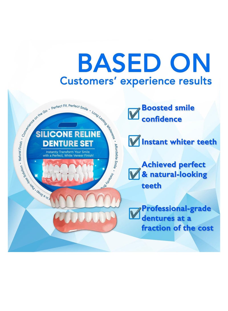 SOLARAE Silicone Reline Denture Set, Professional Denture Silicone Reline Kit, Silicone Reline Denture Set - Unisex, Denture Reline Kit is Suitable for securing Upper and Lower dentures (2 Set) - Image 3