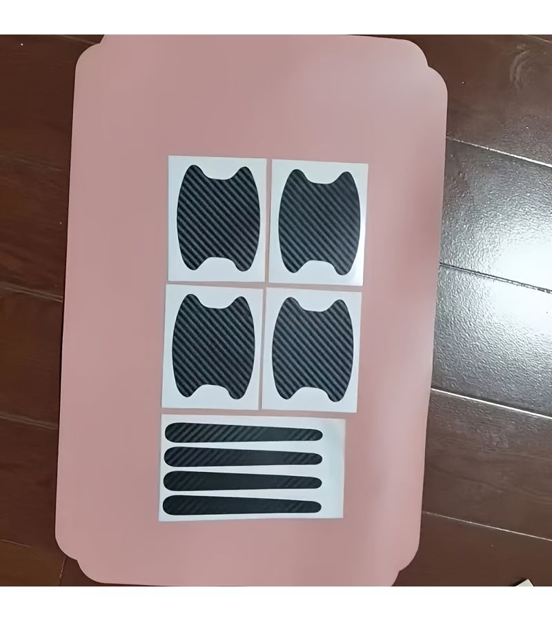 كربون فيبر أسود أكريليك ملصق مقبض باب السيارة متين وسهل التركيب غطاء حماية - Image 2