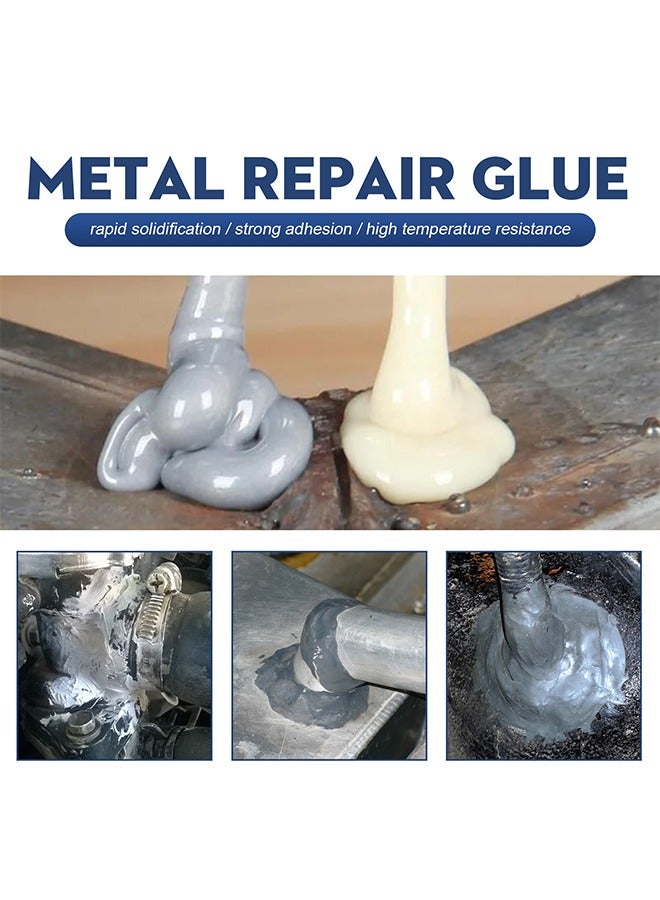 Metal Repair Glue，A and B Repairing Glue | Industrial Metal Repair Paste, Heat Resistance, Powerful Metal Mending Agent for Casting Steel, Sand Holes - Image 2