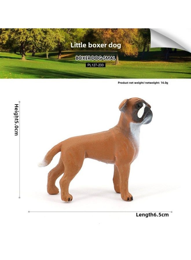 Simulation Solid Animal Model Golden Retriever Sheepdog Chai Dog Teddy Corgi Plastic Ornaments Children's Cognitive Toys-Color:PL127-233 Little Boxer Dog  - Image 1