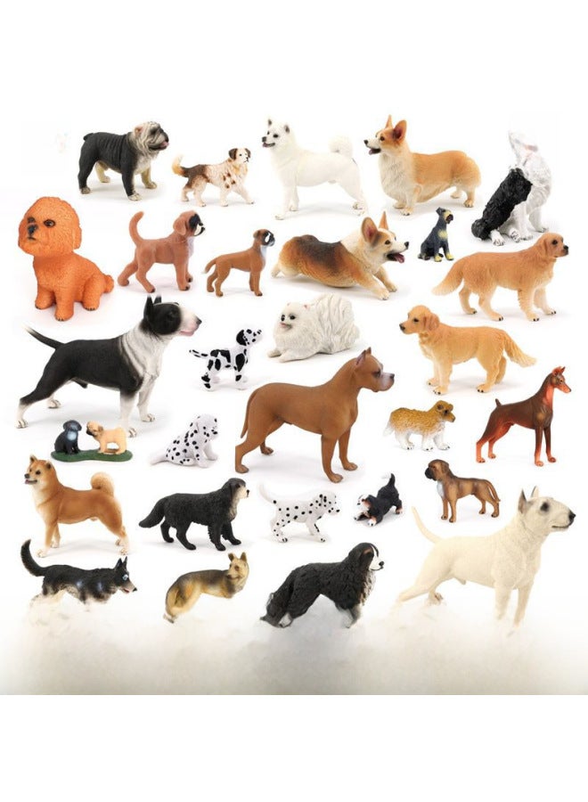 Simulation Solid Animal Model Golden Retriever Sheepdog Chai Dog Teddy Corgi Plastic Ornaments Children's Cognitive Toys-Color:PL127-233 Little Boxer Dog  - Image 2