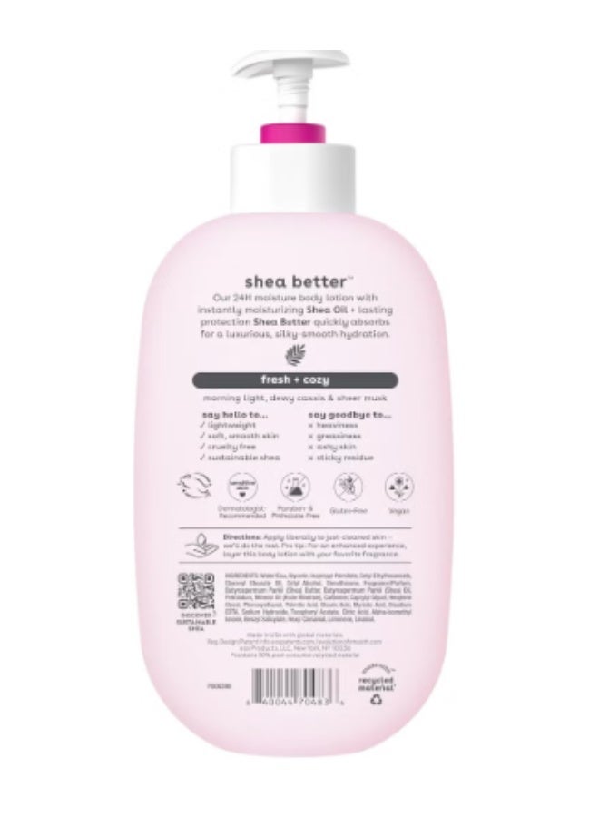 EOS eos Shea Better Body Lotion Fresh & Cozy, 24-Hour Moisture Skin Care, Lightweight & Non-Greasy, Made with Natural Shea, Vegan, 16 fl oz - Image 2