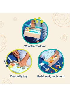 B. Toys - Fix ‘N’ Play Kit- Pretend Play Tool Box - Wooden Toolbox & Accessories (25 Pcs) - Carpenter Set For Kids - Play Set With Drill, Hammer, Screwdriver & More - 3 Years +  - Image 5
