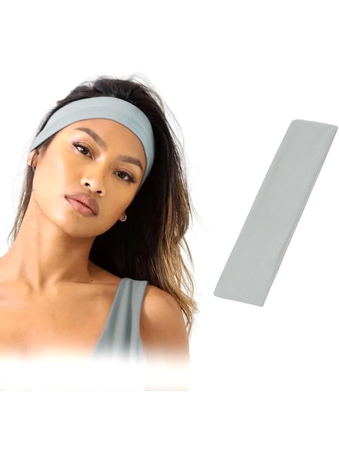 95% Egyptian Cotton Gray Headband – 1 Piece – Sports Headband for Men & Women – Workout, Running & Daily Wear - Image 2