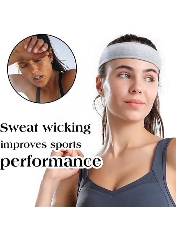 95% Egyptian Cotton Gray Headband – 1 Piece – Sports Headband for Men & Women – Workout, Running & Daily Wear - Image 5