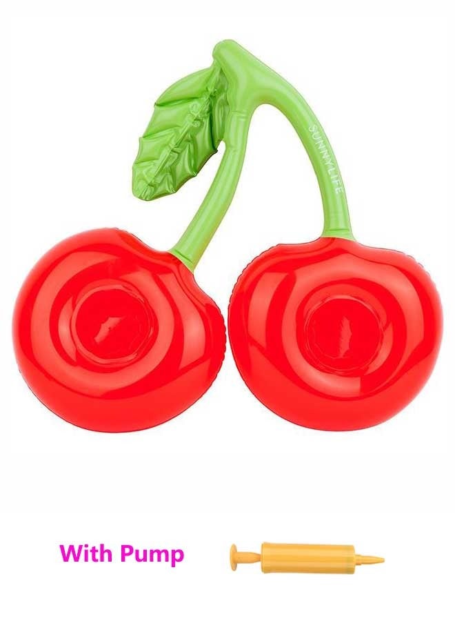 Loquat Double Cherry Shape Inflatable Swimming Pool Portable Cup Holder - Image 1
