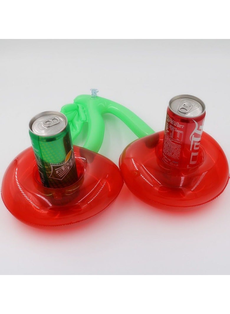 Loquat Double Cherry Shape Inflatable Swimming Pool Portable Cup Holder - Image 4