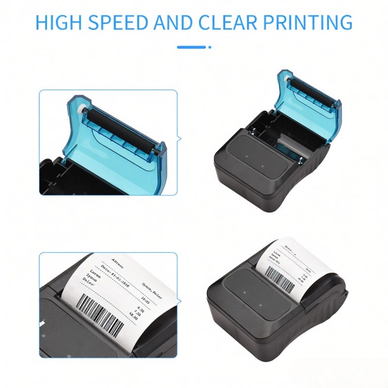 Mobile BT Thermal Receipt Printer - 57mm Paper Width 203dpi Resolution 1500mAh Battery For Small Business, Restaurant, Delivery And Mobile On-the-Go Use - Image 5
