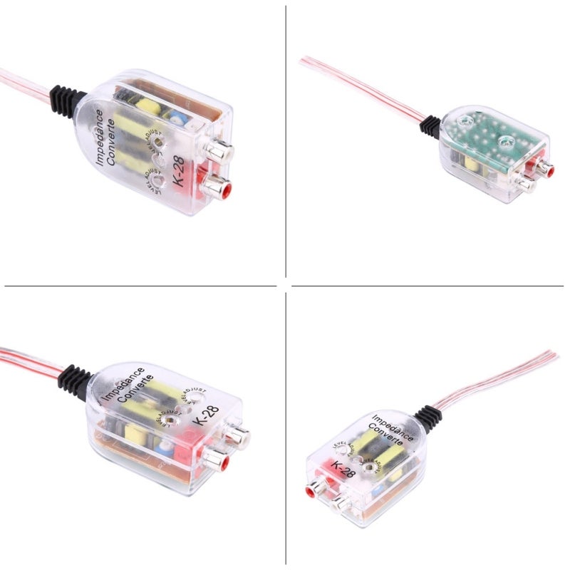 High Audio to Low Audio Converter for Car CD VCD DVD Player - Compact Plug and Play Subwoofer Converter with Wiring Diagram for Vehicles Without RCA Output - Image 3