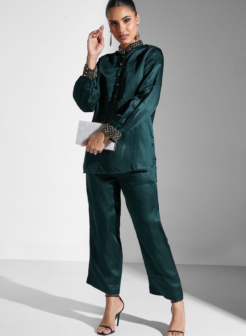 Threadz by Ajooni Embellished Blouse And Pant Set - Image 5
