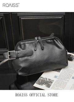 roaiss Men's Casual Clutch Bag of Business Made of PU Leather Mobile Phone Bag  - Image 3
