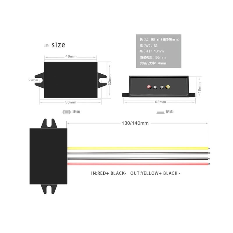 Step-Down 12V/24V to 5V 1A/2A/3A/5A/6A/8A/10A Voltage Regulator 12V/24V/36V/48V/60V(12V24V to 5V 3A) - Image 3