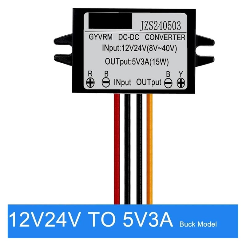 Step-Down 12V/24V to 5V 1A/2A/3A/5A/6A/8A/10A Voltage Regulator 12V/24V/36V/48V/60V(12V24V to 5V 3A) - Image 2