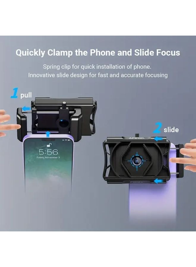 Apexel Black Smartphone Adapter For Telescope Easy Operation Quick Installation Portable - Image 5