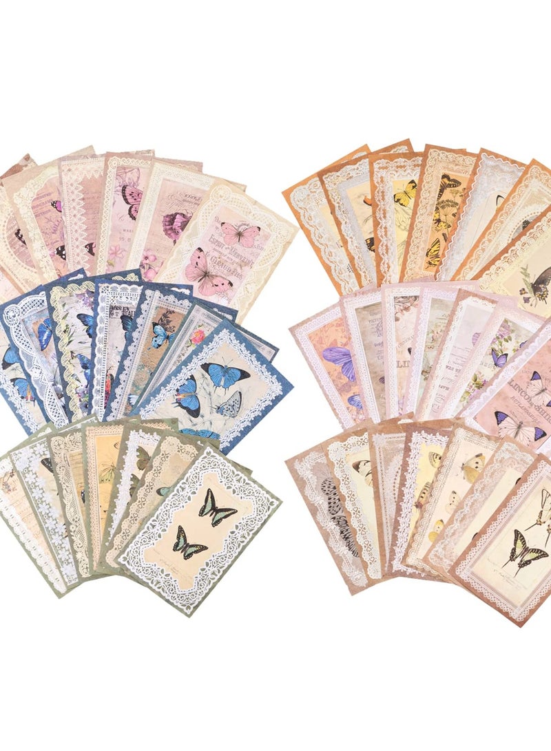 Excefore 300 ورقة من ورق قصاصات الفراشة العتيقة، ورق زخرفي جمالي للحرف اليدوية، وقصاصات الورق، وتدوين اليوميات - Image 1