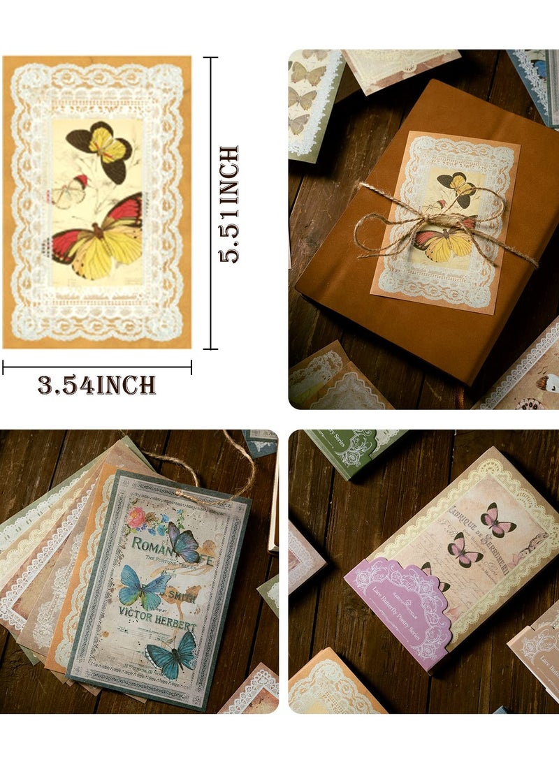 Excefore 300 ورقة من ورق قصاصات الفراشة العتيقة، ورق زخرفي جمالي للحرف اليدوية، وقصاصات الورق، وتدوين اليوميات - Image 2