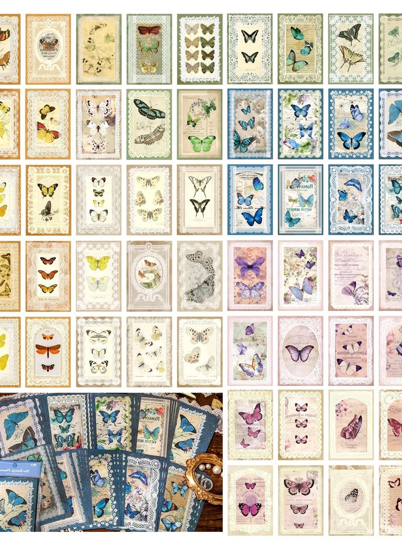 Excefore 300 ورقة من ورق قصاصات الفراشة العتيقة، ورق زخرفي جمالي للحرف اليدوية، وقصاصات الورق، وتدوين اليوميات - Image 3