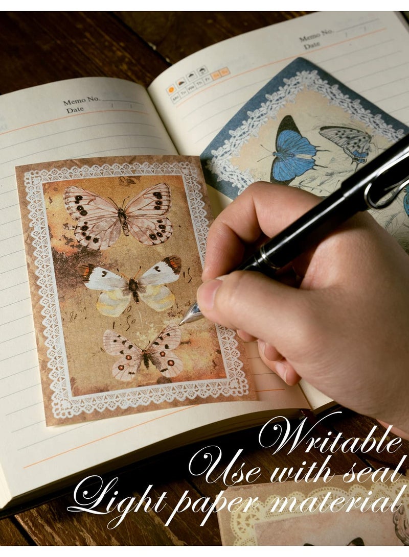 Excefore 300 ورقة من ورق قصاصات الفراشة العتيقة، ورق زخرفي جمالي للحرف اليدوية، وقصاصات الورق، وتدوين اليوميات - Image 5