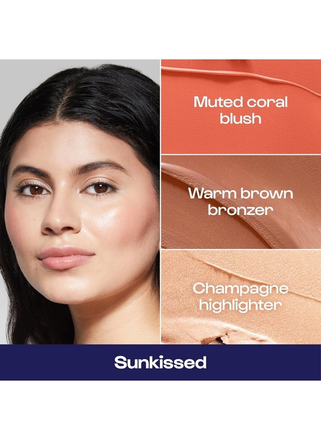 ALLEYOOP Alleyoop Stack The Odds - Stackable Makeup Palette - Cream Blush, Contour, Bronzer & Highlighter - Blendable Cream Make up Palette - Natural, Glowy Finish - Compact Stack Makeup for Travel, Sunkissed  - Image 2