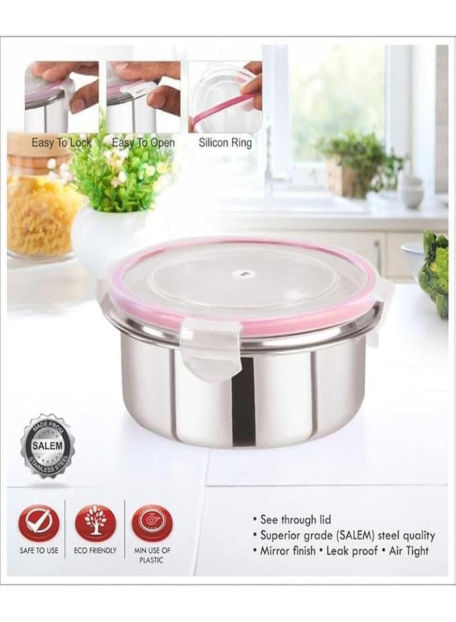PRIMINI Leak Proof Click and Seal Lock Stainless Steel Storage/Air Tight Tiffin Container/Lunch Container with lid (Tumbler 500 ml) - Image 3